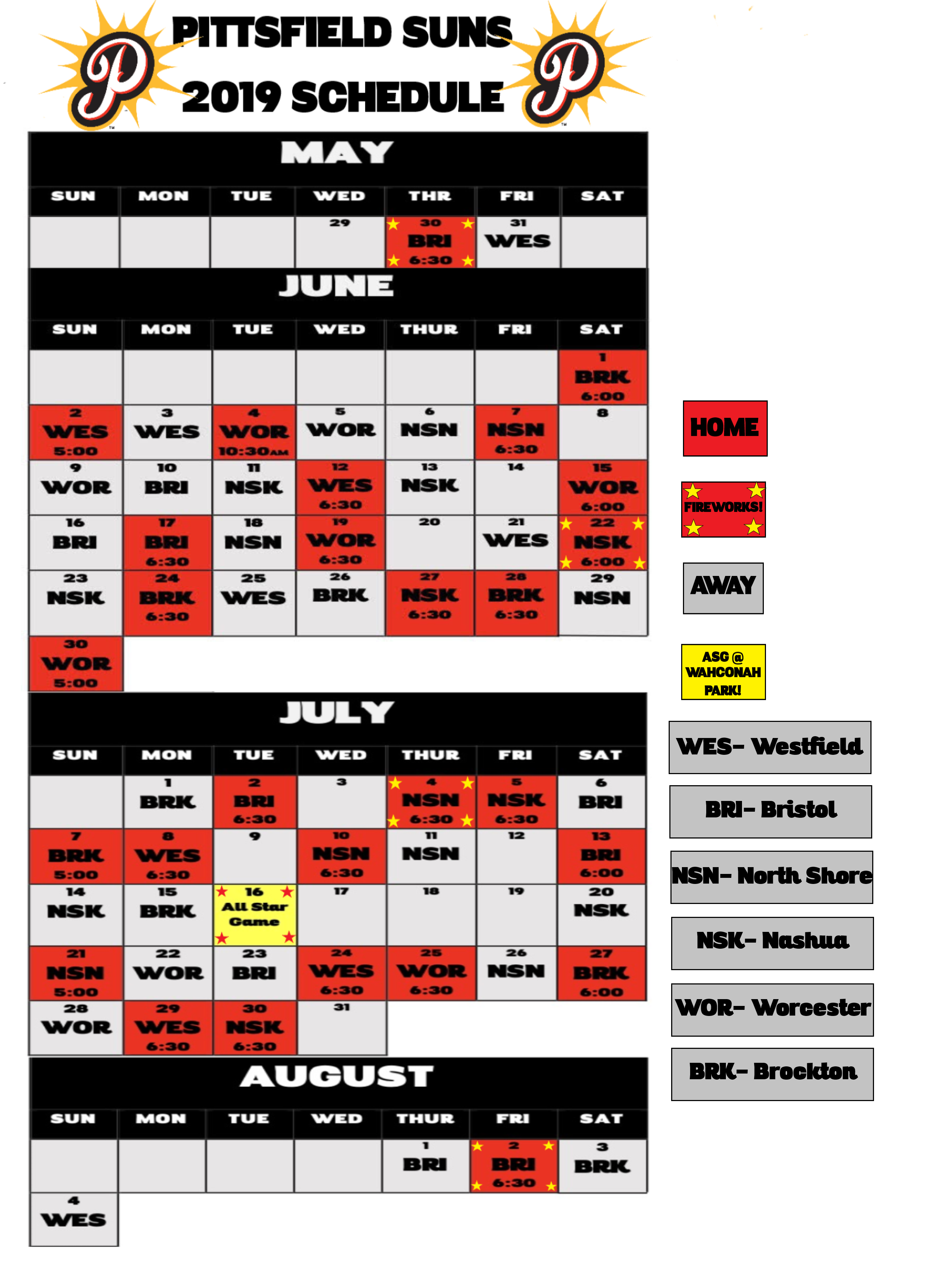 Pittsfield Suns 2024 Schedule - Winny Kariotta